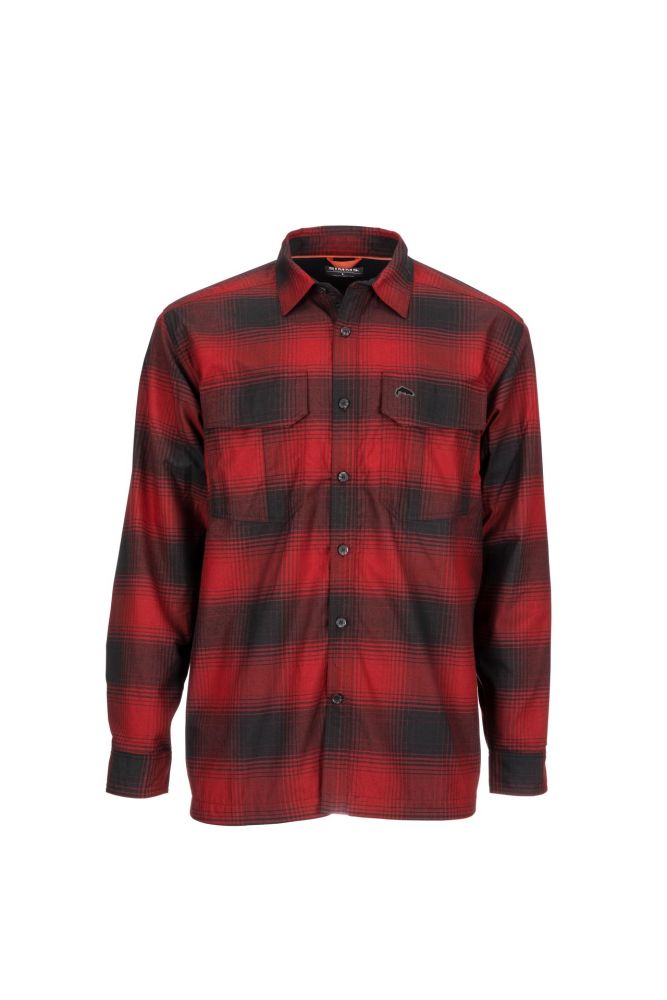 Simms Coldweather Shirt - Auburn Red Plaid