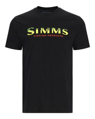 Simms Logo T-Shirt Black - Neon